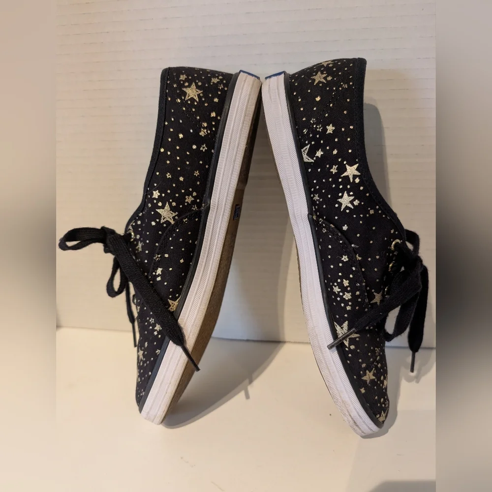 KEDS Celestial Sneakers‎ Black And Gold Stars Sz. 7.5